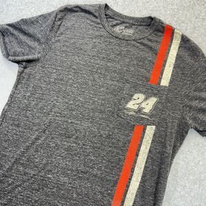 Jeff Gordon Shirt Mens Medium M Gray Pocket Stripes NASCAR Chase Authentics Y2K